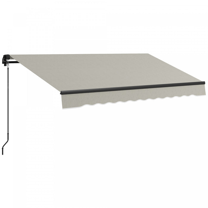 Outsunny 10' X 8' Patio Retractable Awning Sunshade Shelter, Light Grey