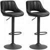HOMCOM Bar Stools Set of 2 Swivel Adjustable Counter Height Barstools