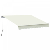Outsunny 10' X 8' Manual Retractable Awning Shelter W/ Crank, Cream White