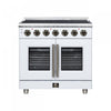 Forno Massimo 36 Inch French Door Electric range, 5 radiant burners, 5.36 cu.ft., White - FFSEL6955-36WHT Electric Range