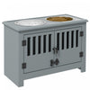 Pawhut Raised Dog Bowls, Elevated Dog Feeder With 2 Stainless Bowls, Storage Cabinet, Door, For Extra Large Dogs, Grey