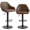 HOMCOM Adjustable Bar Stools Set of 2, Swivel Barstool W/ Footrest Coffee