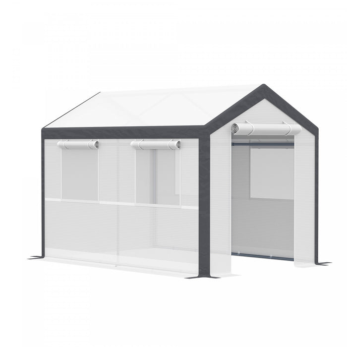 Outsunny 9.8'l X 6.56'w X7.2'h Heavy Duty Walk-in Greenhouse Vegetable Seed Growth Tent Outdoor Plant Growing Tunnel Warm House Flower Shed Backyard White