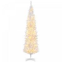 Homcom 7' Prelit Artificial Christmas Tree With Warm White Led Lights