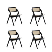 Lambinet Industry Chic Wood Folding Chair in Black and Natural - Set of 4 Dining Chair 
