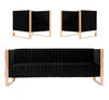 Trillium Mid-Century Modern 3-Piece Sofa Set in Black