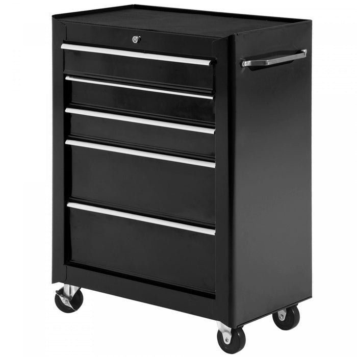 Homcom 5 Drawer Rolling Tool Chest Lockable Tool Cabinet For Garage
