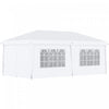Outsunny 10' X 20' Pop Up Canopy With 6 Walls, Outdoor Easy Up Canopy Party Tent With Steel Frame, Drainage Holes, Instant Garden Shade Shelter With Carrying Bag, White