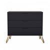 Avira Mid-Century Modern 35\" Dresser in Black (3-Drawer)