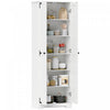 HOMCOM 67\" Farmhouse Pantry Cabinet, Tall Storage Cabinet, Distressed White