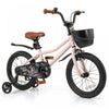 Costway 16\" Kid's Bike With Training Wheels Adjustable Handlebar & Seat Handbrake Pink