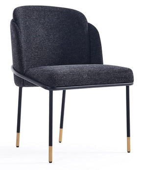Manhattan Comfort Flor Fabric Dining Chair - Black
