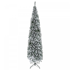 Homcom Snow Flocked Pencil Christmas Tree Slim Artificial Christmas Tree
