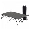 Outsunny 76\" Two Person Folding Camping Cot with Carrying Bag, Dark Grey
