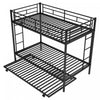Tammy Space-saving Metal Twin Over Bunk Bed With Trundle, Black