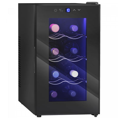 HOMCOM Freestanding Wine Cooler Refrigerator, 8 Bottle, Quiet Wine Fridge