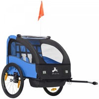 Aosom 2-Seat Bike Trailer for Kids, Baby Bicycle Trailer with Storage Bag, 5-Point Harness, 20