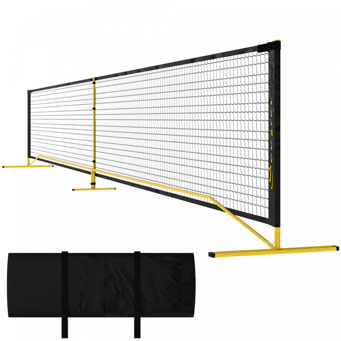 Soozier 22ft Regulation Portable Pickleball Net With Carrying Bag, Yellow