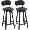 HOMCOM Bar Stools Set of 2, Swivel Counter Height Barstools Black