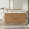 Ethan Wall-Mounted Bathroom Vanity with Integrated Sink Storage,Wood | Ethan meuble de salle de bain mural avec vasque integree et rangement, bois