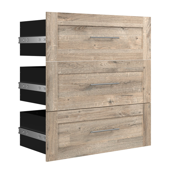 Bestar Pur 3 Drawer Set for 36 W Closet Organizer - Rustic Brown