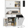 HOMCOM 69\" Pantry Cabinet, Kitchen Cabinet with Charging Station, White