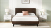 Tricia Wood Platform Bed with Headboard in Dark Brown - Queen Size | Tricia lit plateforme en bois avec tête de lit brun foncé - Grand