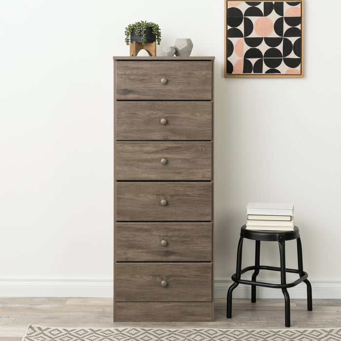 Astrid 6-Drawer Tall Chest - Drifted Grey