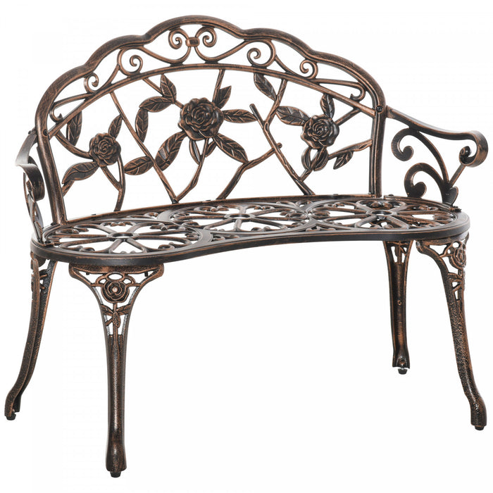 Outsunny 40\" Outdoor Garden Bench For Backyard, Porch, Balcony, Bronze