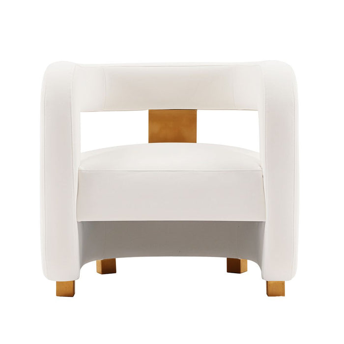 Manhattan Comfort Modern Amirah Velvet Accent Chair - White