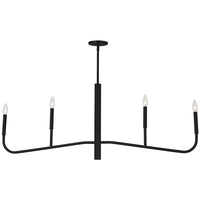 Dainolite Eleanor 4 Light Horizontal Chandelier Matte Black Lamp
