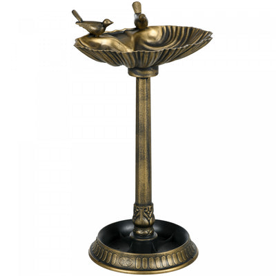Outsunny Bird Bath With Pedestal, Birdbath Bowl For Garden, Bronze