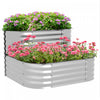 Outsunny 2-tier Raised Garden Bed Kit, 3.4x3.4x1ft Outdoor Galvanized Planter Box With Safety Edging For Vegetables, Flowers, Fruits And Herbs, Silver