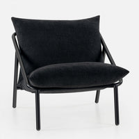 Ada Metal Frame Sling Accent Chair with Cushions - Black 