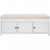 Olivia Pine Wood Storage Bench With 3-door Shoe Cabinet With Hidden Compartment - White