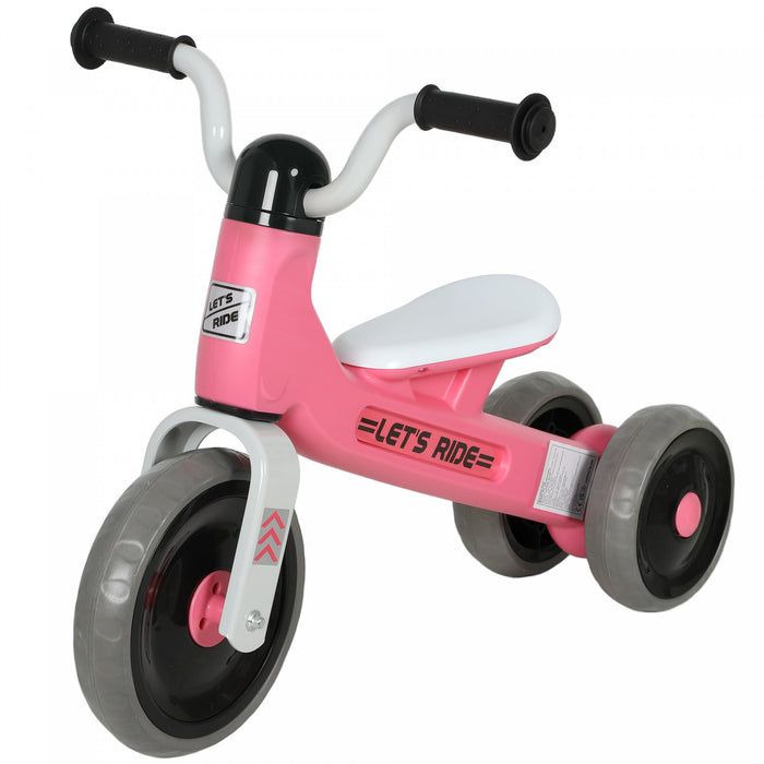 Qaba Baby Balance Bike for 12-36 Months Boys Girls, Toddler Balance Bike with No Pedal, 3 Silence Wheels, Safe Limited Steer, for First Birthday Gift, Pink