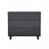 Elara Contemporary 38" Solid Wood Dresser in Charcoal Gray (3-Drawer) | Commode contemporaine Elara 38" en bois massif coloris gris charbon (3 tiroirs)