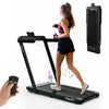 Superfit 2.25hp 2 In 1 Dual Display Folding Treadmill Jogging Machine W/app Control Green
