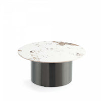 Alondra Modern Glam Sintered Stone Top Coffee Table in Black 