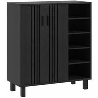 HOMCOM Shoe Cabinet with 5-tier Open Shelves for 17 Pairs Black