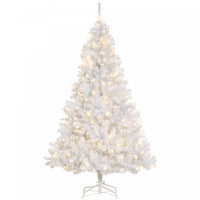 Homcom 6ft Prelit Artificial Christmas Tree With 250 Warm White Led Lights And 1000 Tips