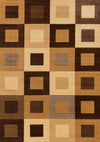 Florence Brown Beige Layered Squares Rug, 7'9\" x 10'6\" Indoor Area Rug