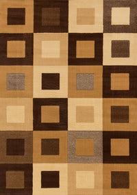 Florence Brown Beige Layered Squares Rug, 7'9