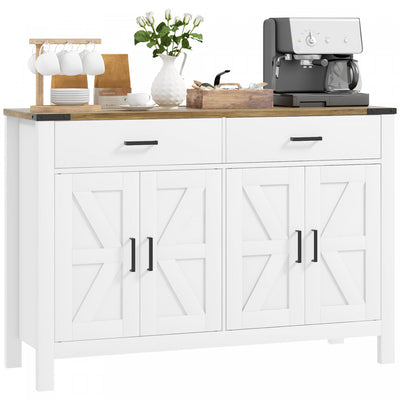 HOMCOM Sideboard Buffet Cabinet w/ Drawers and Shelves, Farmhouse Sideboard