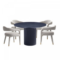Aspen and Hathaway Modern Industry Chic 5-Piece Dining Set in Gold Dust and Black 
