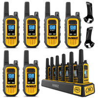 6 Dewalt Dxfrs300 Walkie Talkies - 1 Watt, Heavy Duty, 22 Channel Long Range Two Way Radios
