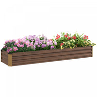 Outsunny 8x2x1ft Raised Garden Bed Large Galvanized Elevated Planter Box