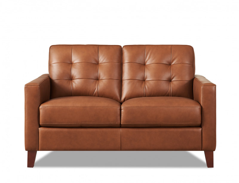 Hydeline Aiden Leather Loveseat - Brown