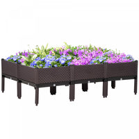 Outsunny Set Of 6 Garden Raised Bed, Elevated Planter Box, Flower Vegetables Planting Container With