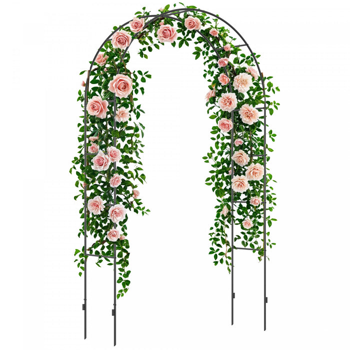 Outsunny 7.9ft Garden Arch Trellis, Metal Arch For Climbing Plants